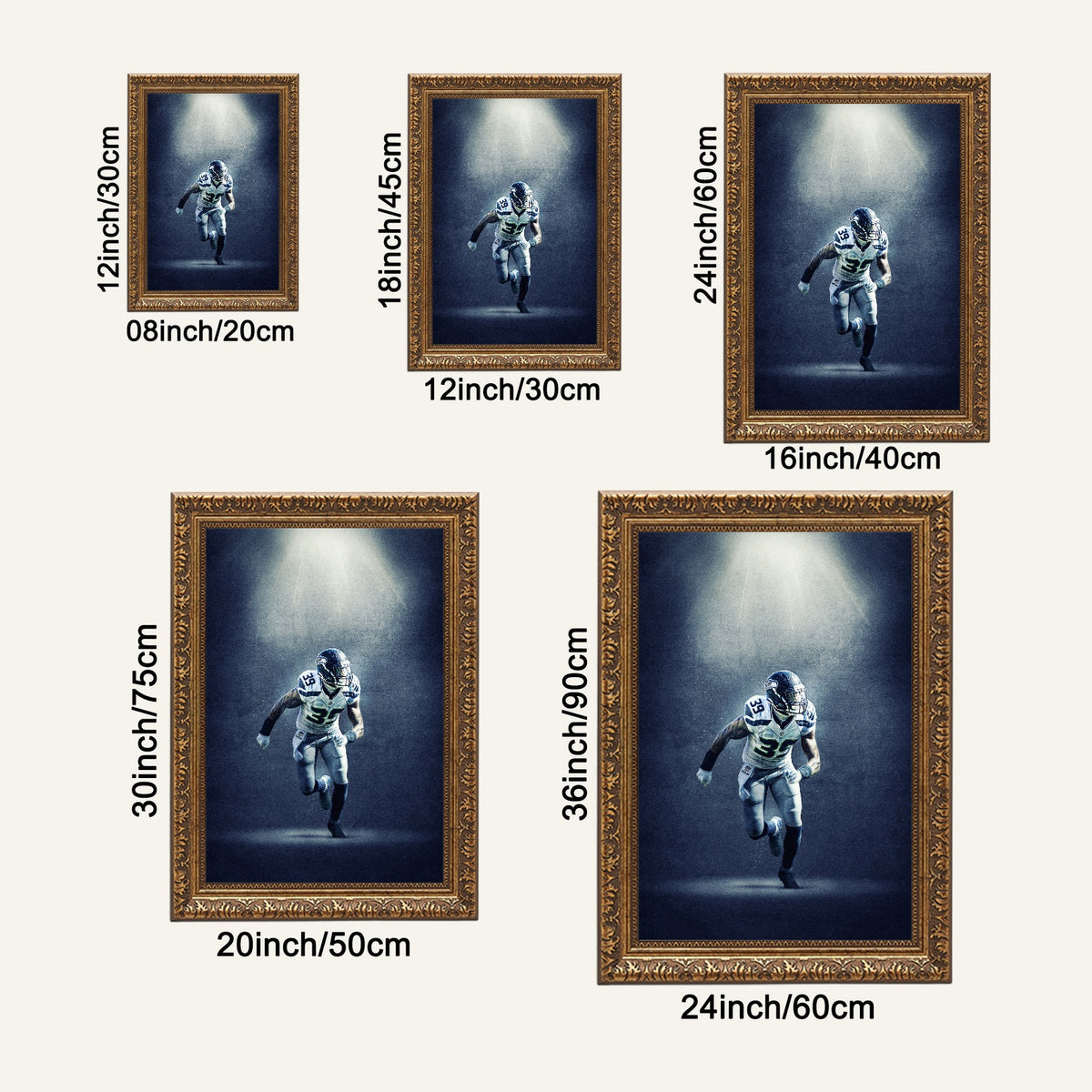 Brandon Browner Art Sports Decorative Poster School Dormitory 8 Canvas Wall Art Poster Decor Gift
