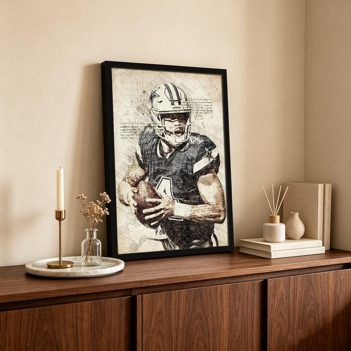 Dak Prescott Sports Celebrity Art Deco Poster 5 Canvas Wall Art Poster Decor Gift