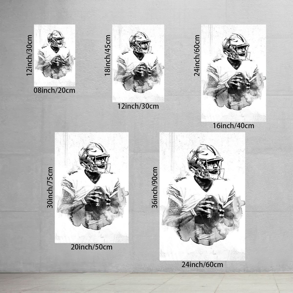 Dak Prescott Celebrity Sports Art Poster School Dining Room Decoration 9 Canvas Wall Art Poster Decor Gift