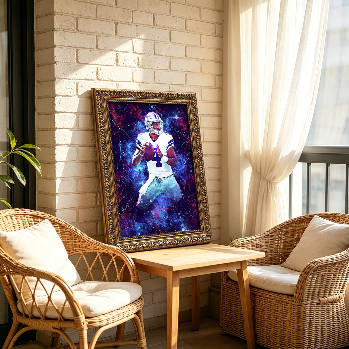 Dak Prescott Sports Celebrity Art Deco Poster 2 Canvas Wall Art Poster Decor Gift