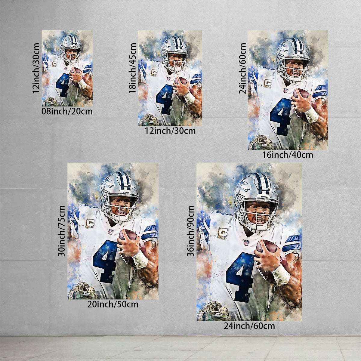 Dak Prescott Celebrity Sports Art Poster School Dining Room Decoration 0 Canvas Wall Art Poster Decor Gift