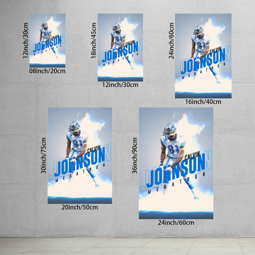 Calvin Johnson Celebrity Sports Art Poster School Dining Room Decoration 3 Canvas Wall Art Poster Decor Gift