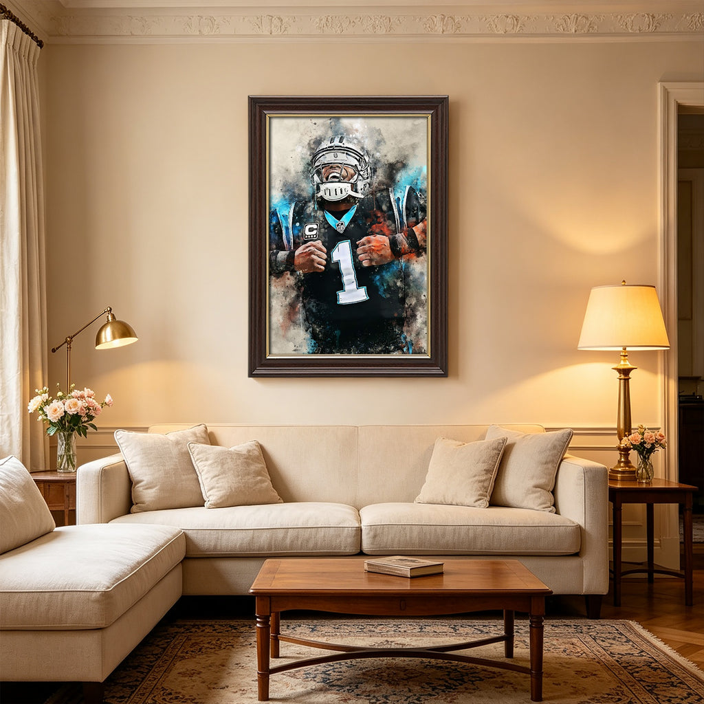 Cam Newton Celebrity Sports Art Poster School Dining Room Decoration 2 Canvas Wall Art Poster Decor Gift