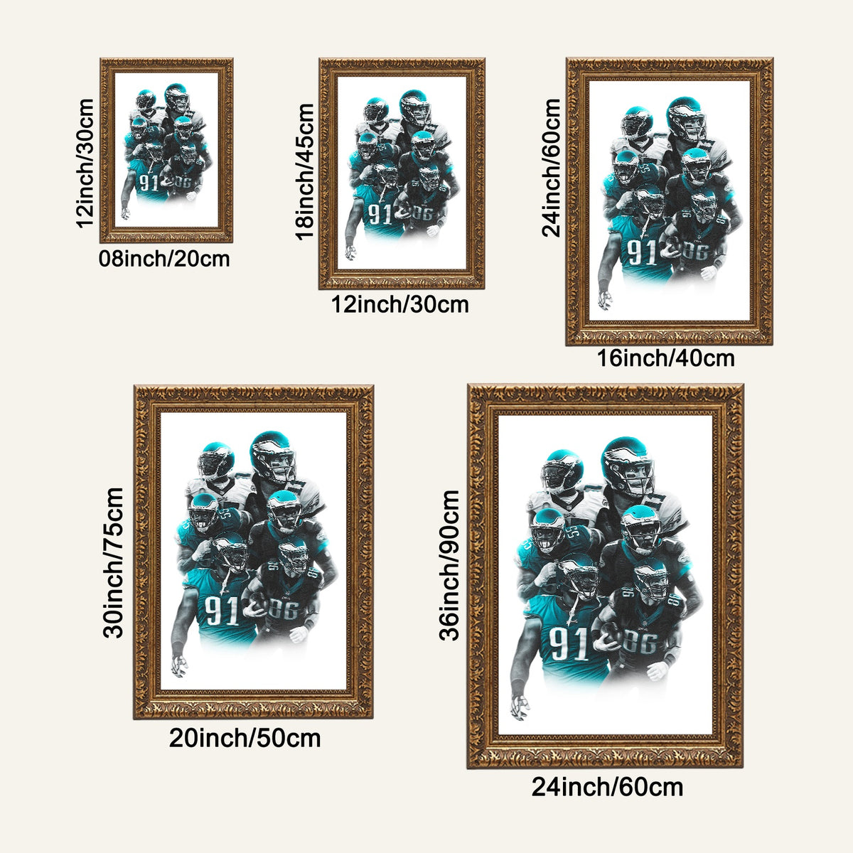 Carson Wentz Alshon Jeffery Art Sports Decorative Poster School Dormitory 6 Canvas Wall Art Poster Decor Gift
