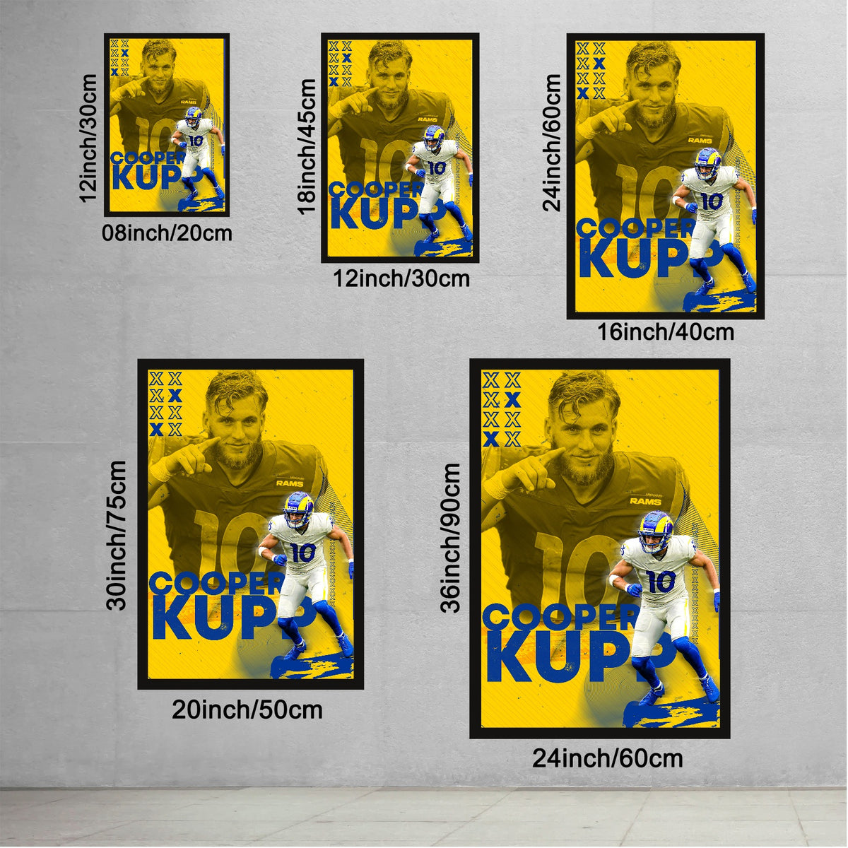 Cooper Kupp Sports Decoration Poster 4 Canvas Wall Art Poster Decor Gift