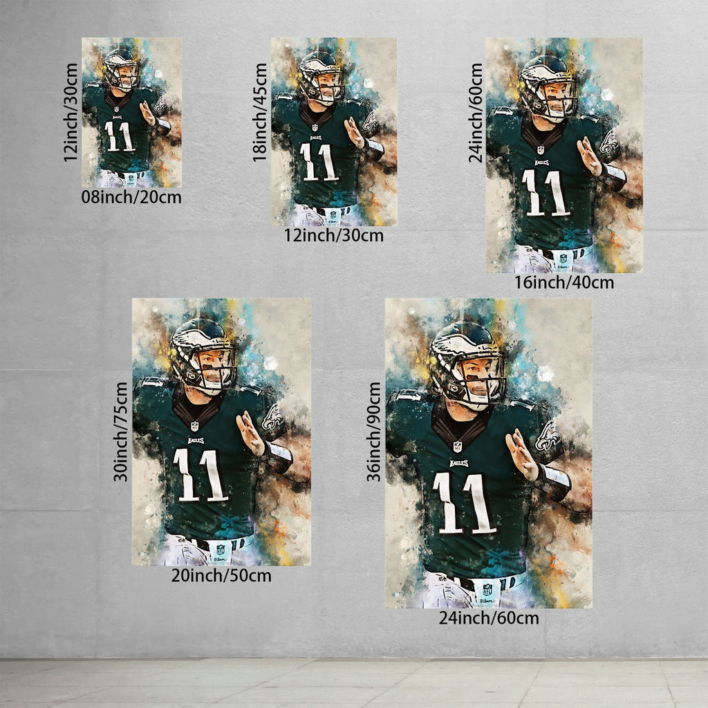 Carson Wentz Celebrity Sports Art Poster School Dining Room Decoration 2 Canvas Wall Art Poster Decor Gift