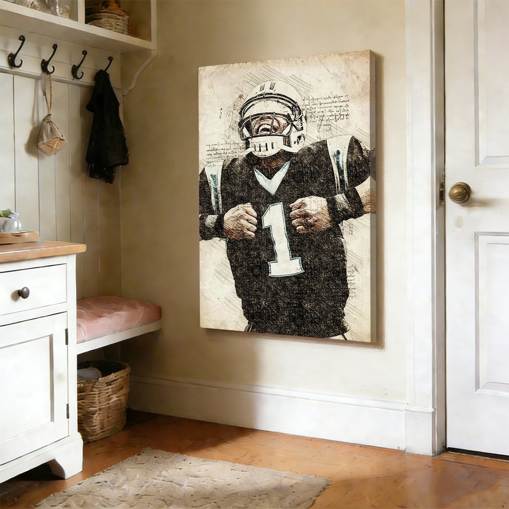 Cam Newton Sports Celebrity Art Deco Poster 8 Canvas Wall Art Poster Decor Gift