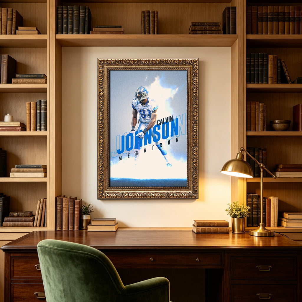 Calvin Johnson Celebrity Sports Art Poster School Dining Room Decoration 3 Canvas Wall Art Poster Decor Gift
