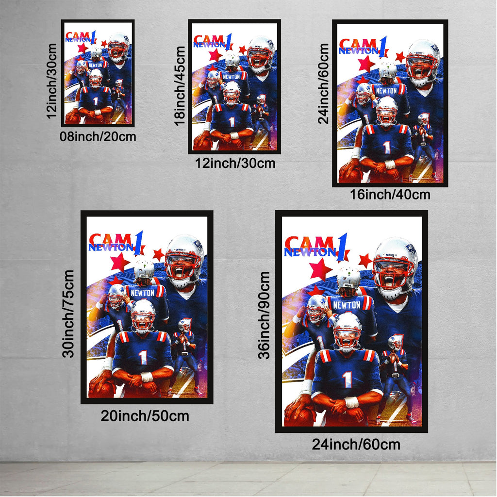 Cam Newton Sports Celebrity Art Deco Poster 1 Canvas Wall Art Poster Decor Gift