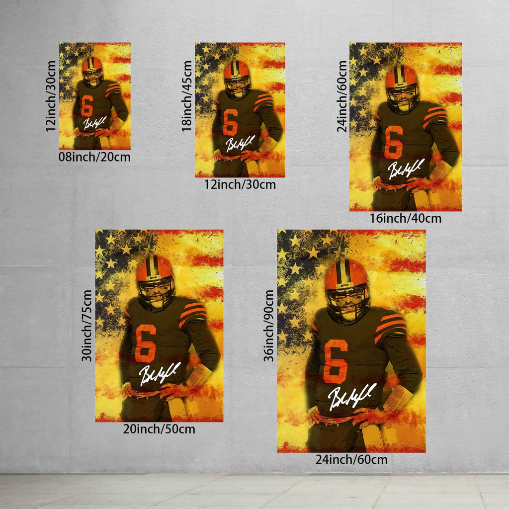 Baker Mayfield Sports Celebrity Art Deco Poster 4 Canvas Wall Art Poster Decor Gift