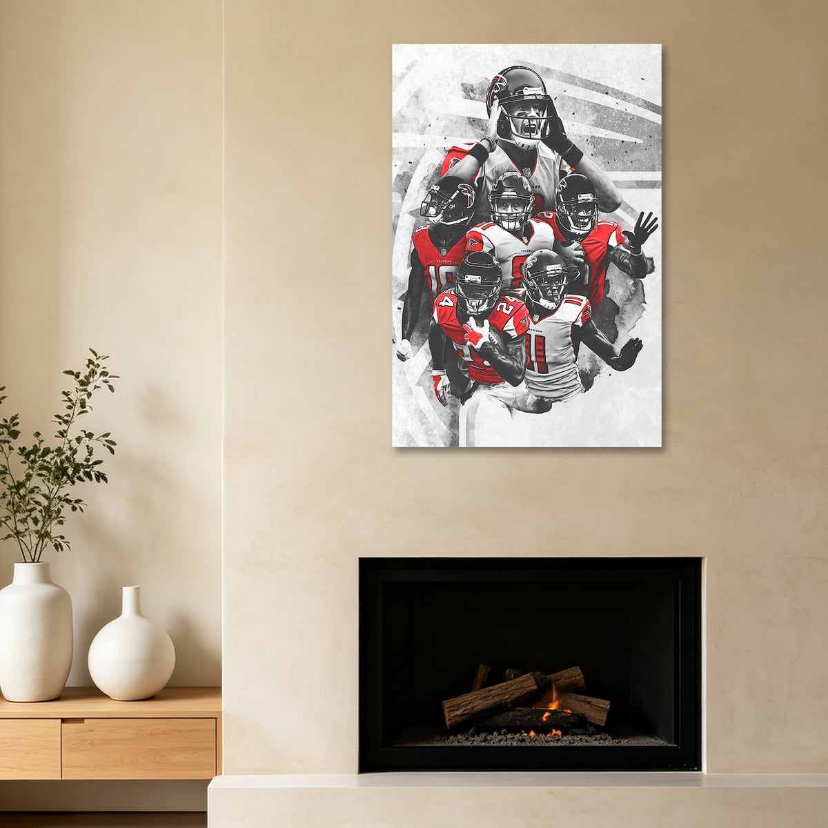 Calvin Ridley Austin Hooper Mohamed Sanu Sr Matt Ryan Celebrity Sports Art Poster School Dining Room Decoration 2 Canvas Wall Art Poster Decor Gift