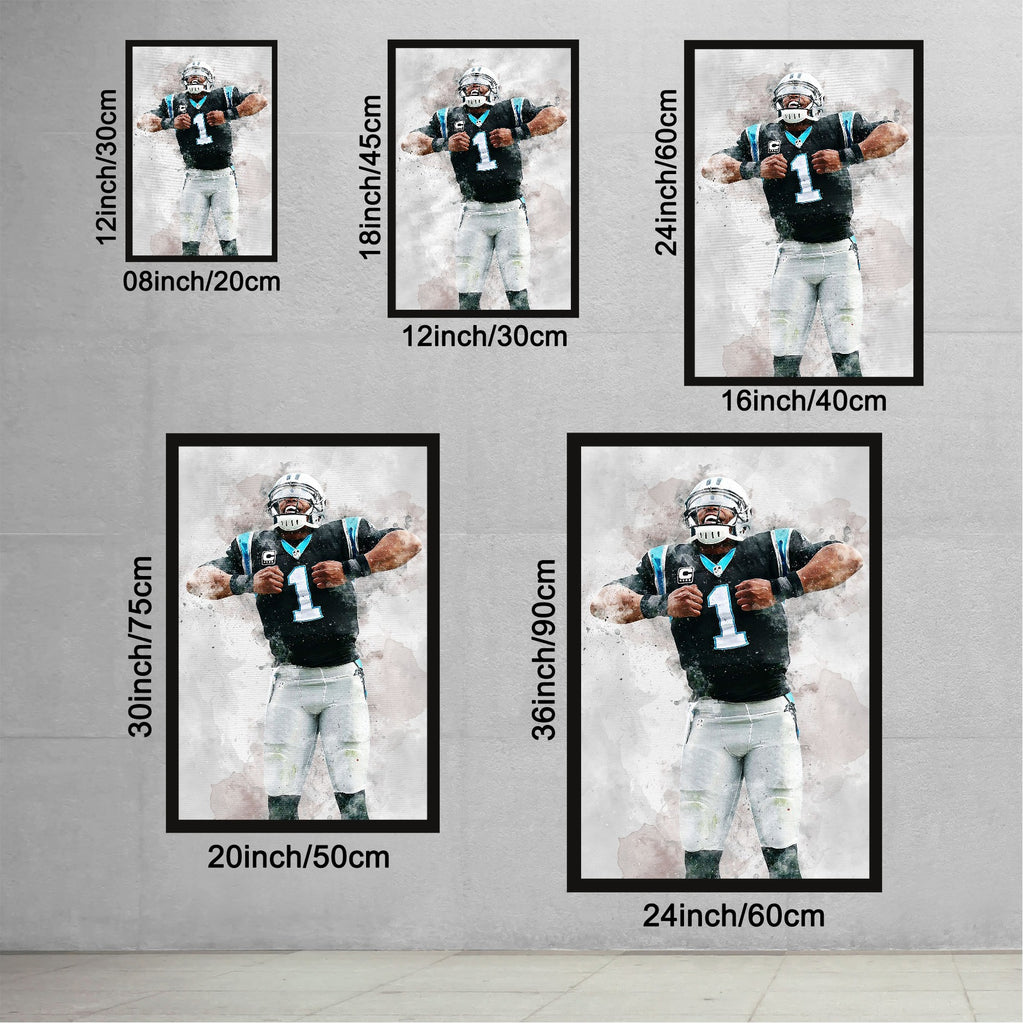 Cam Newton Celebrity Sports Art Poster School Dining Room Decoration 5 Canvas Wall Art Poster Decor Gift