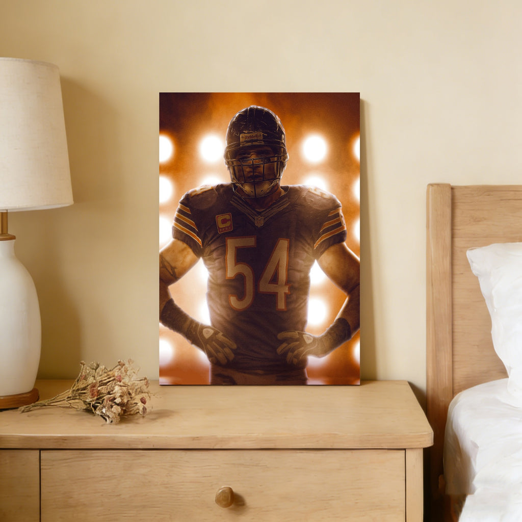 Brian Urlacher Art Sports Decorative Poster School Dormitory 5 Canvas Wall Art Poster Decor Gift
