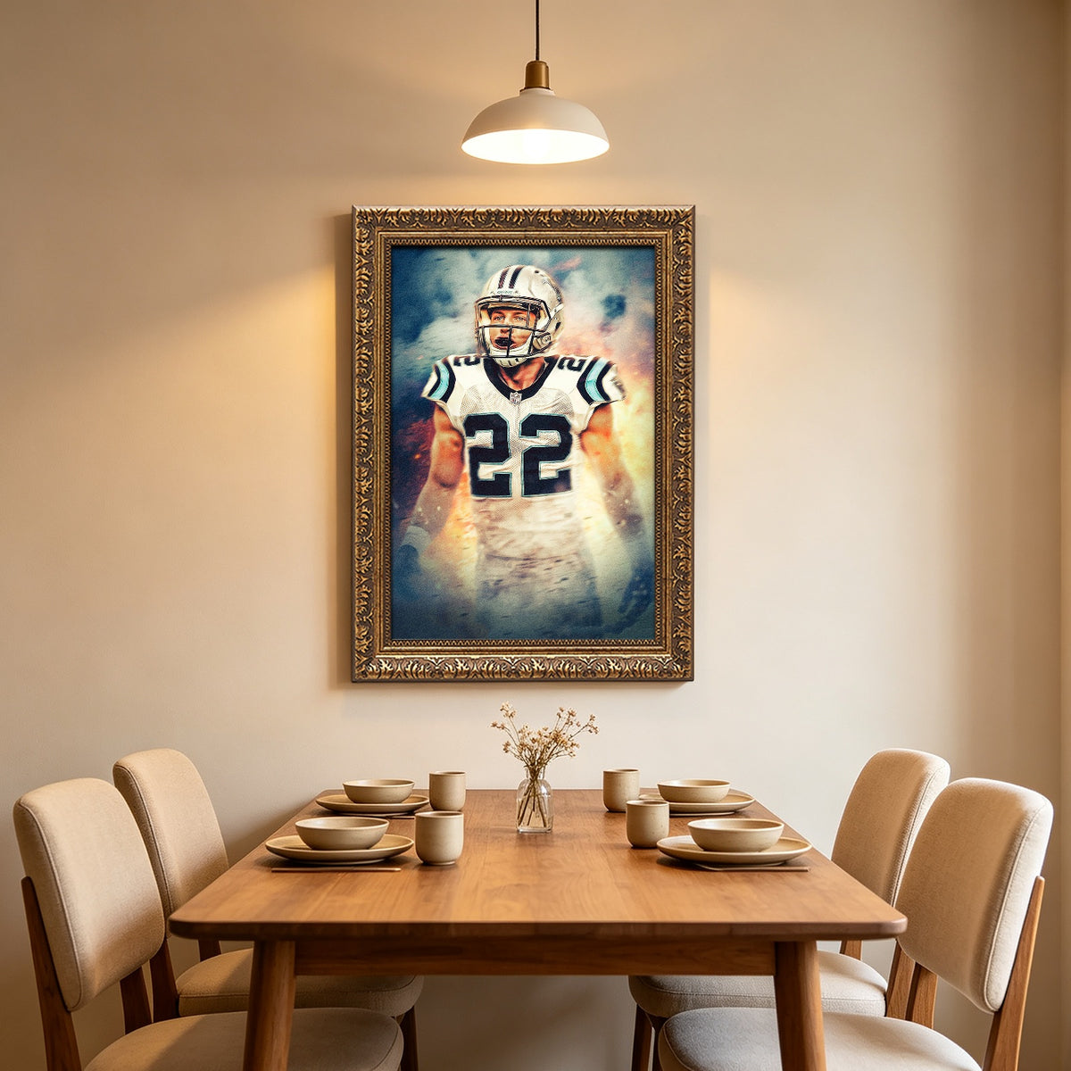 Christian McCaffrey Art Sports Decorative Poster School Dormitory 2 Canvas Wall Art Poster Decor Gift