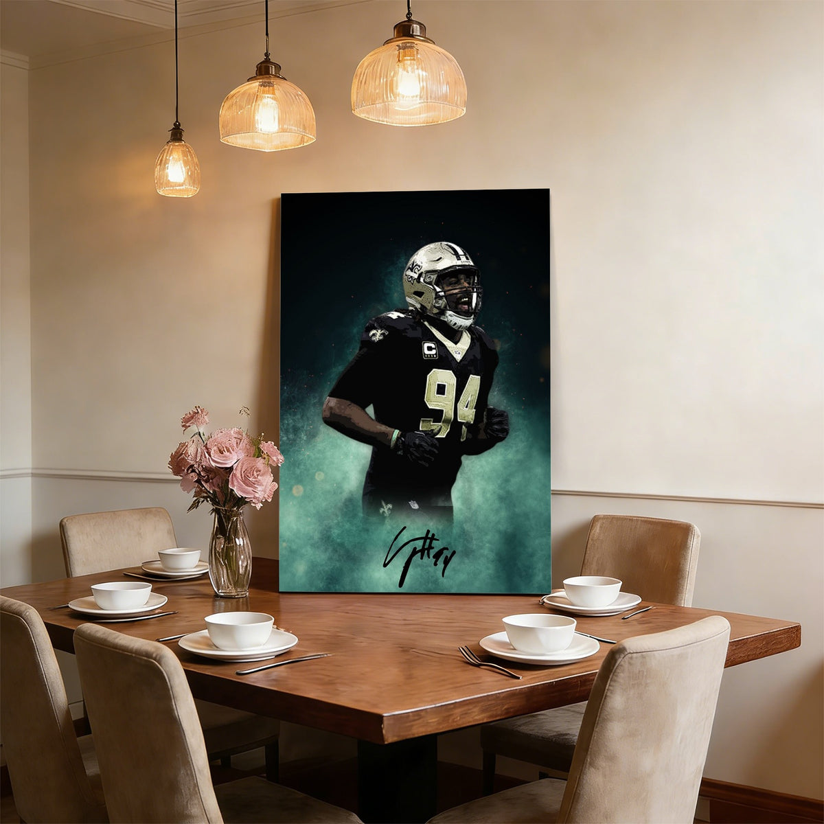 Cameron Jordan Celebrity Sports Art Poster School Dining Room Decoration 5 Canvas Wall Art Poster Decor Gift