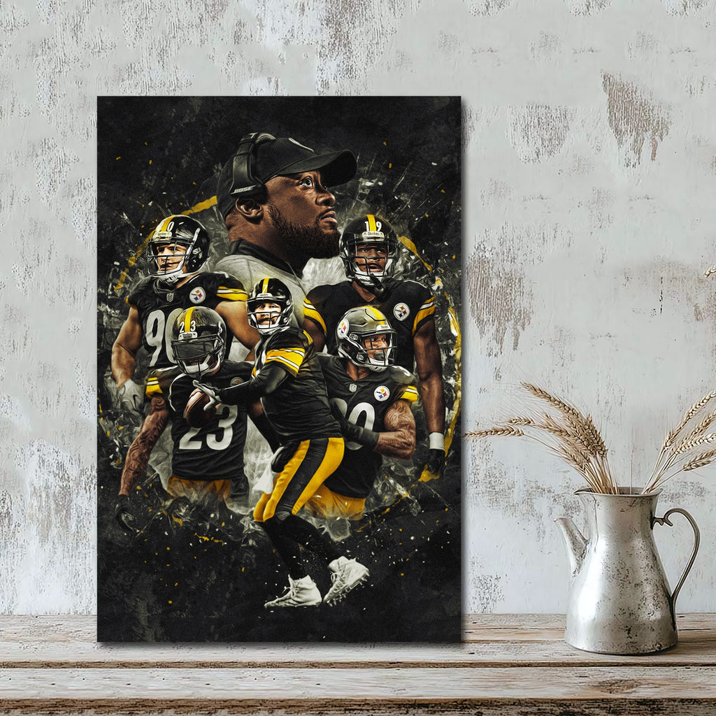 Ben Roethlisberger JuJu Smith Schuster TJ Watt Art Sports Decorative Poster School Dormitory 3 Canvas Wall Art Poster Decor Gift