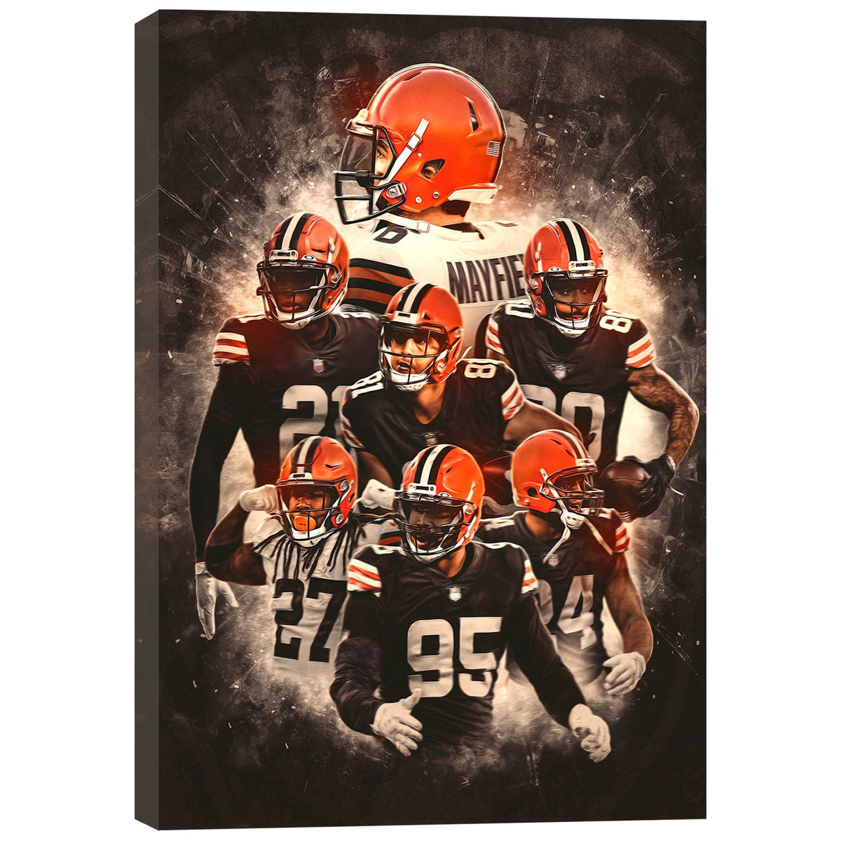 Baker Mayfield Kareem Hunt Austin Hooper Denzel Ward Art Sports Decorative Poster School Dormitory 1 Canvas Wall Art Poster Decor Gift