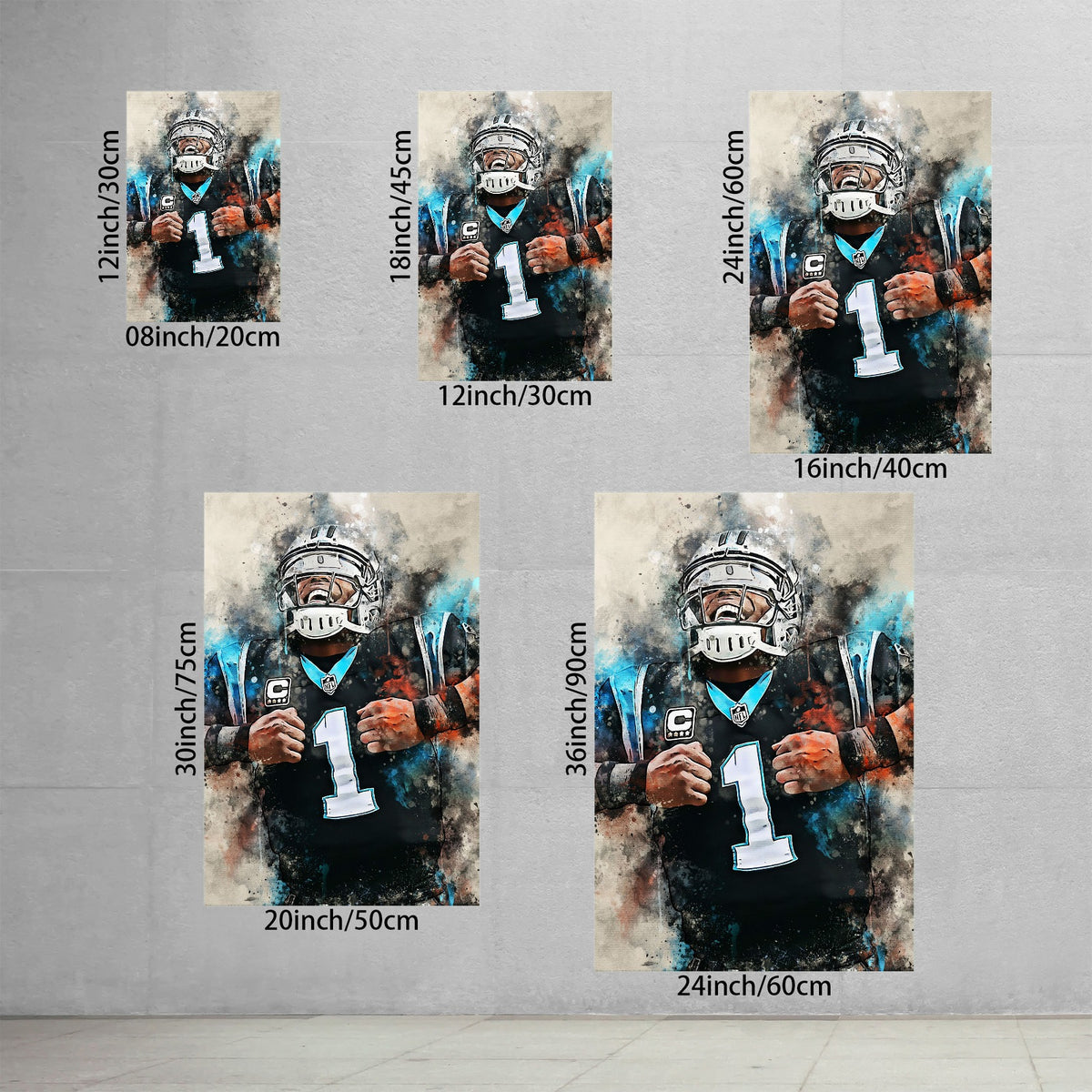 Cam Newton Celebrity Sports Art Poster School Dining Room Decoration 2 Canvas Wall Art Poster Decor Gift
