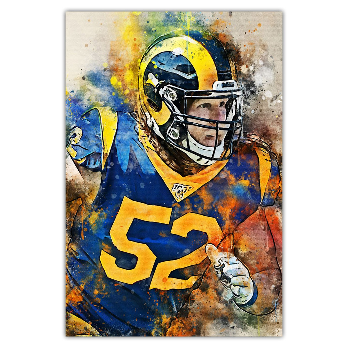 Clay Matthews Celebrity Sports Art Poster School Dining Room Decoration 1 Canvas Wall Art Poster Decor Gift