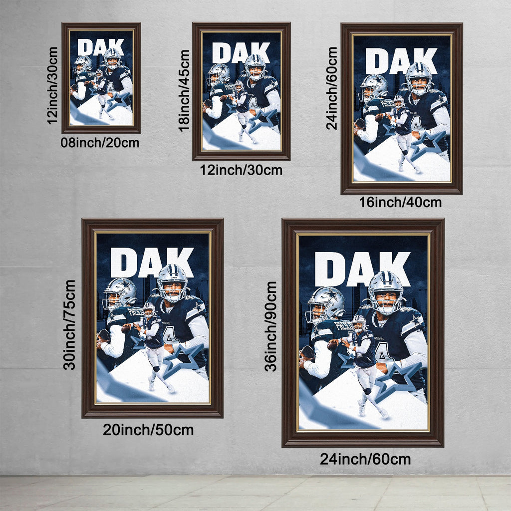 Dak Prescott Sports Celebrity Art Deco Poster 6 Canvas Wall Art Poster Decor Gift