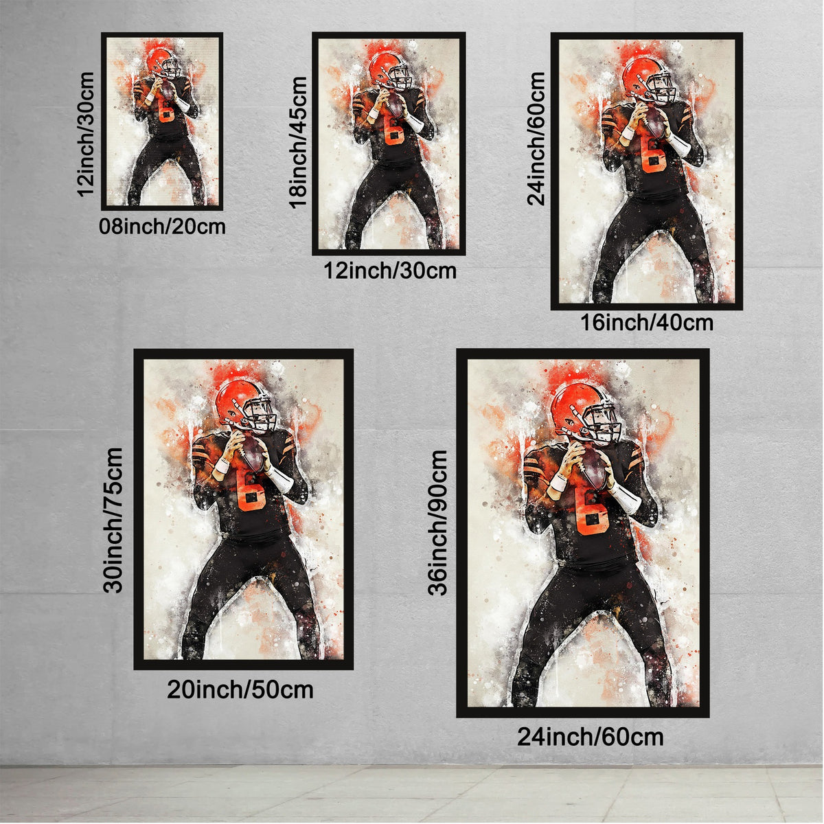 Baker Mayfield Sports Celebrity Art Deco Poster 6 Canvas Wall Art Poster Decor Gift