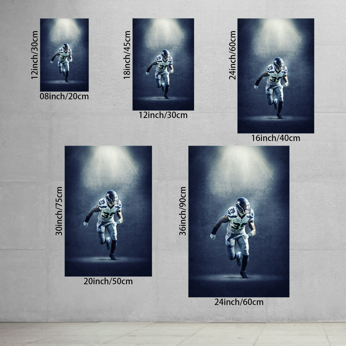 Brandon Browner Art Sports Decorative Poster School Dormitory 8 Canvas Wall Art Poster Decor Gift
