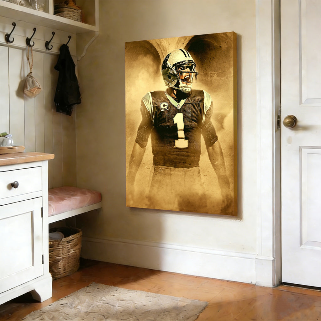 Cam Newton Art Sports Decorative Poster School Dormitory 9 Canvas Wall Art Poster Decor Gift