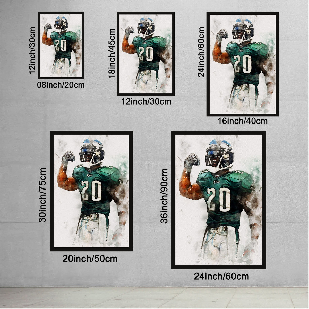 Brian Dawkins Art Poster 3 Canvas Wall Art Poster Decor Gift