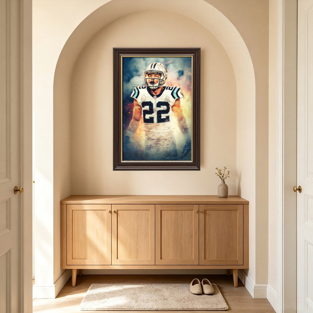 Christian McCaffrey Art Sports Decorative Poster School Dormitory 2 Canvas Wall Art Poster Decor Gift