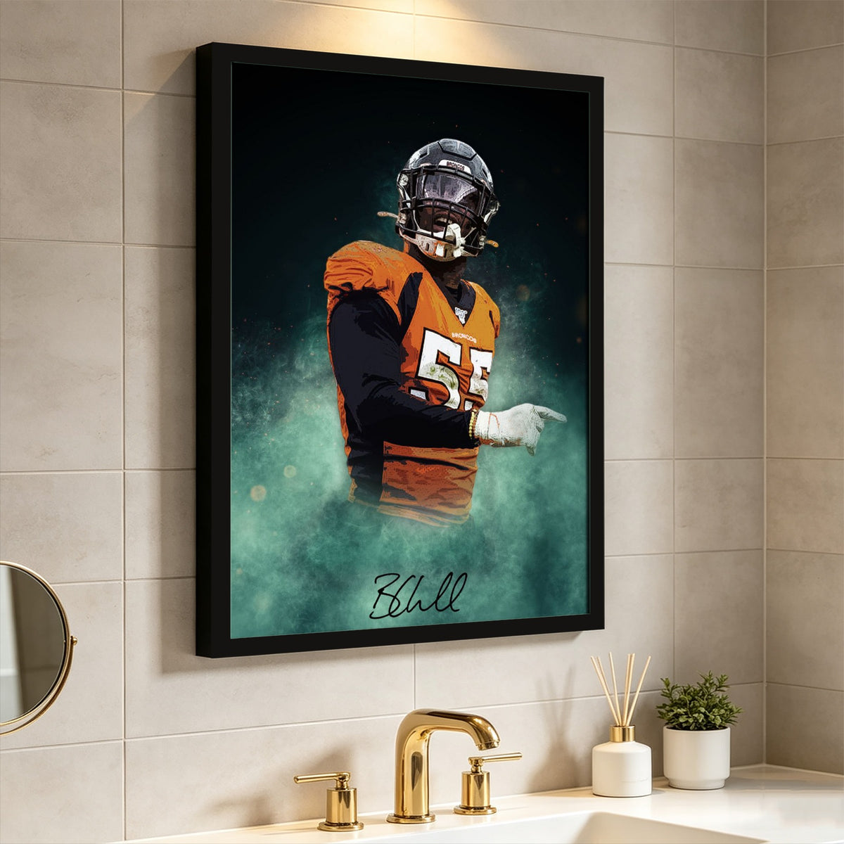 Bradley Chubb Celebrity Sports Art Poster School Dining Room Decoration 9 Canvas Wall Art Poster Decor Gift
