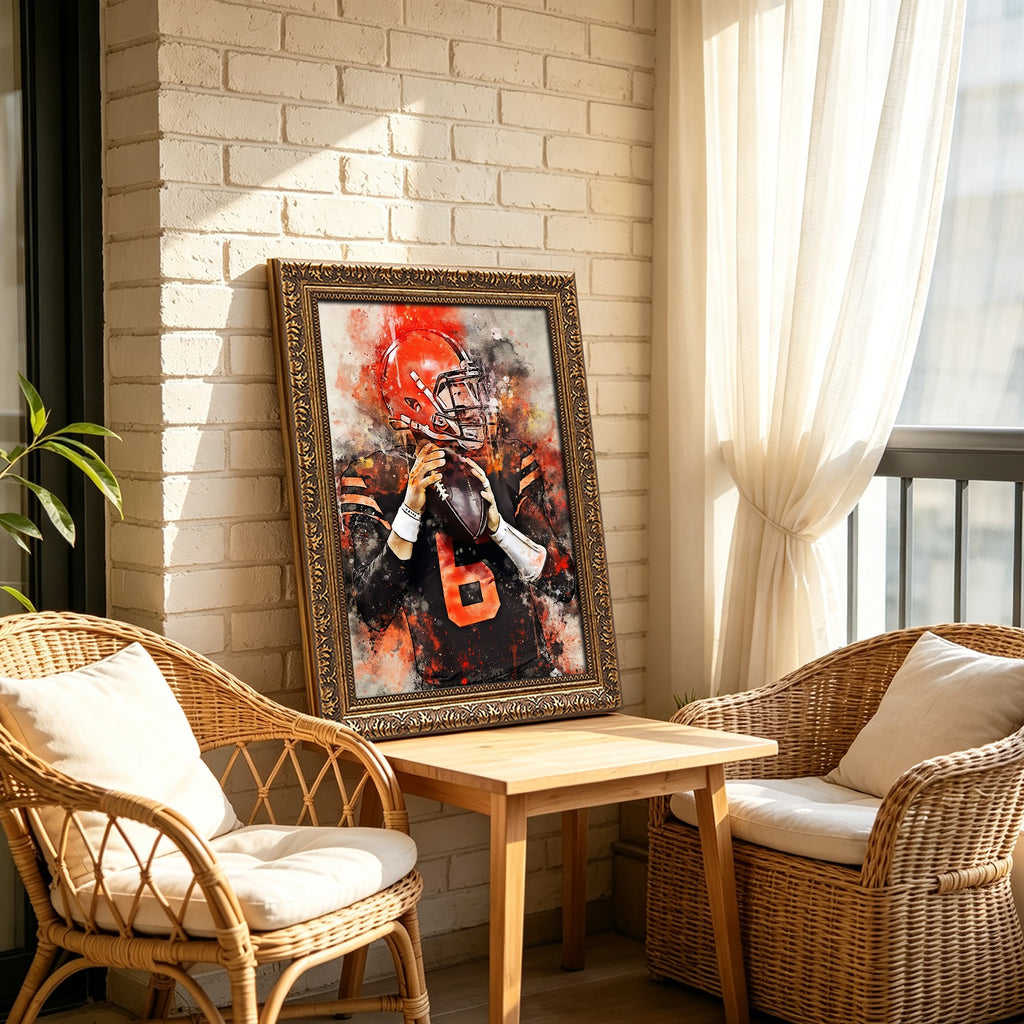 Baker Mayfield Celebrity Sports Art Poster School Dining Room Decoration 3 Canvas Wall Art Poster Decor Gift