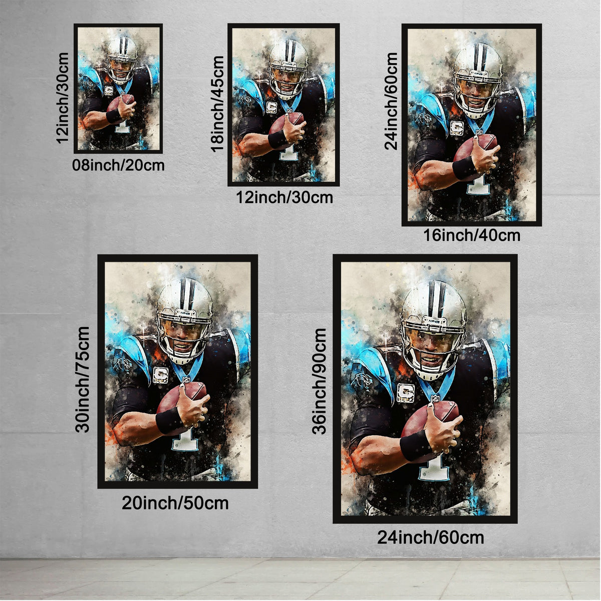 Cam Newton Celebrity Sports Art Poster School Dining Room Decoration 0 Canvas Wall Art Poster Decor Gift