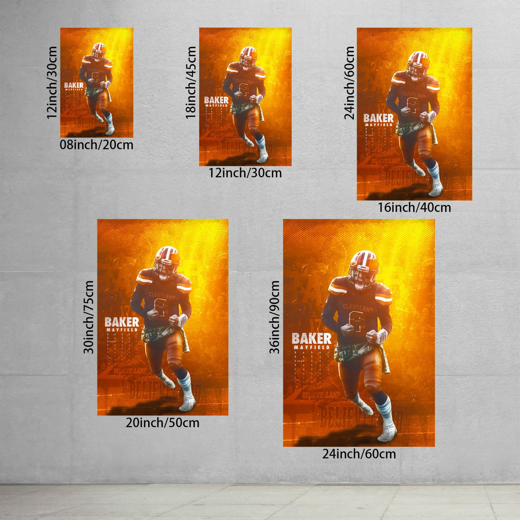 Baker Mayfield Sports Celebrity Art Deco Poster 8 Canvas Wall Art Poster Decor Gift