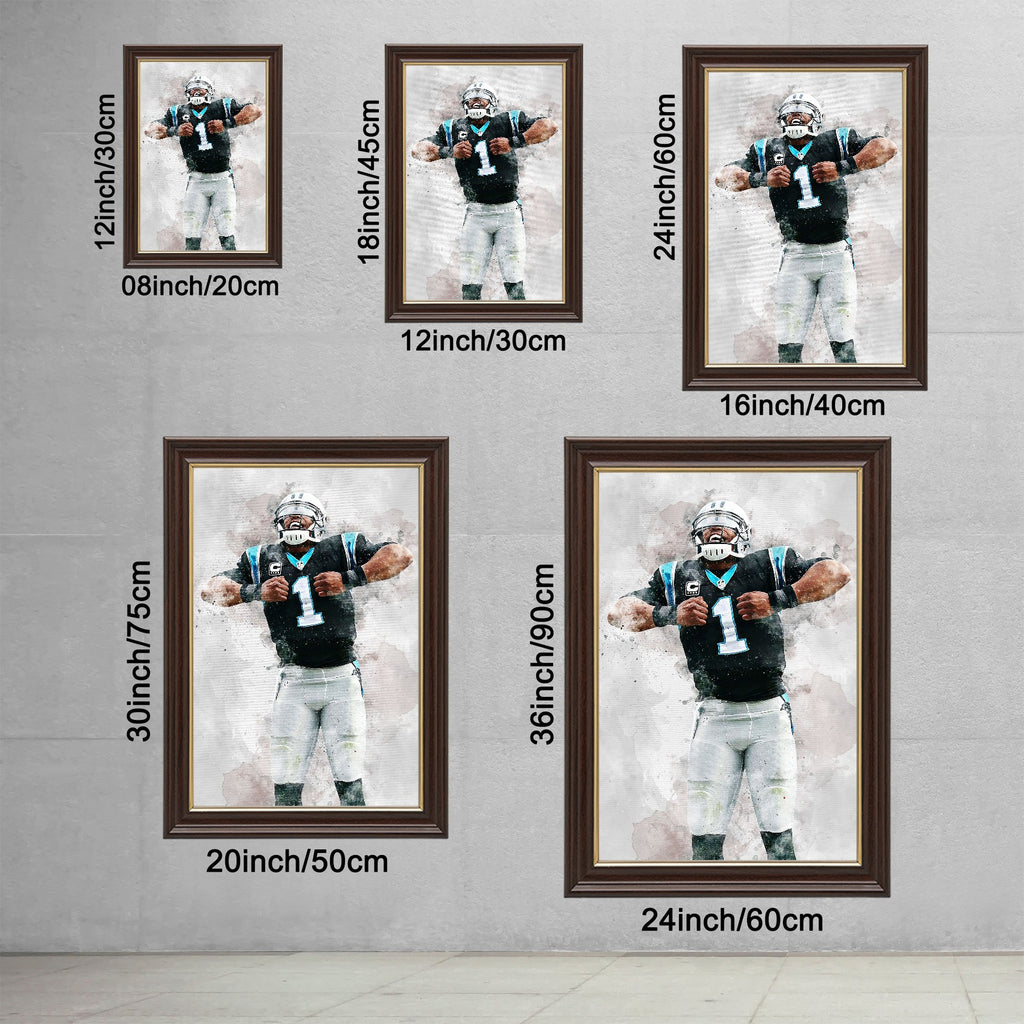 Cam Newton Celebrity Sports Art Poster School Dining Room Decoration 5 Canvas Wall Art Poster Decor Gift