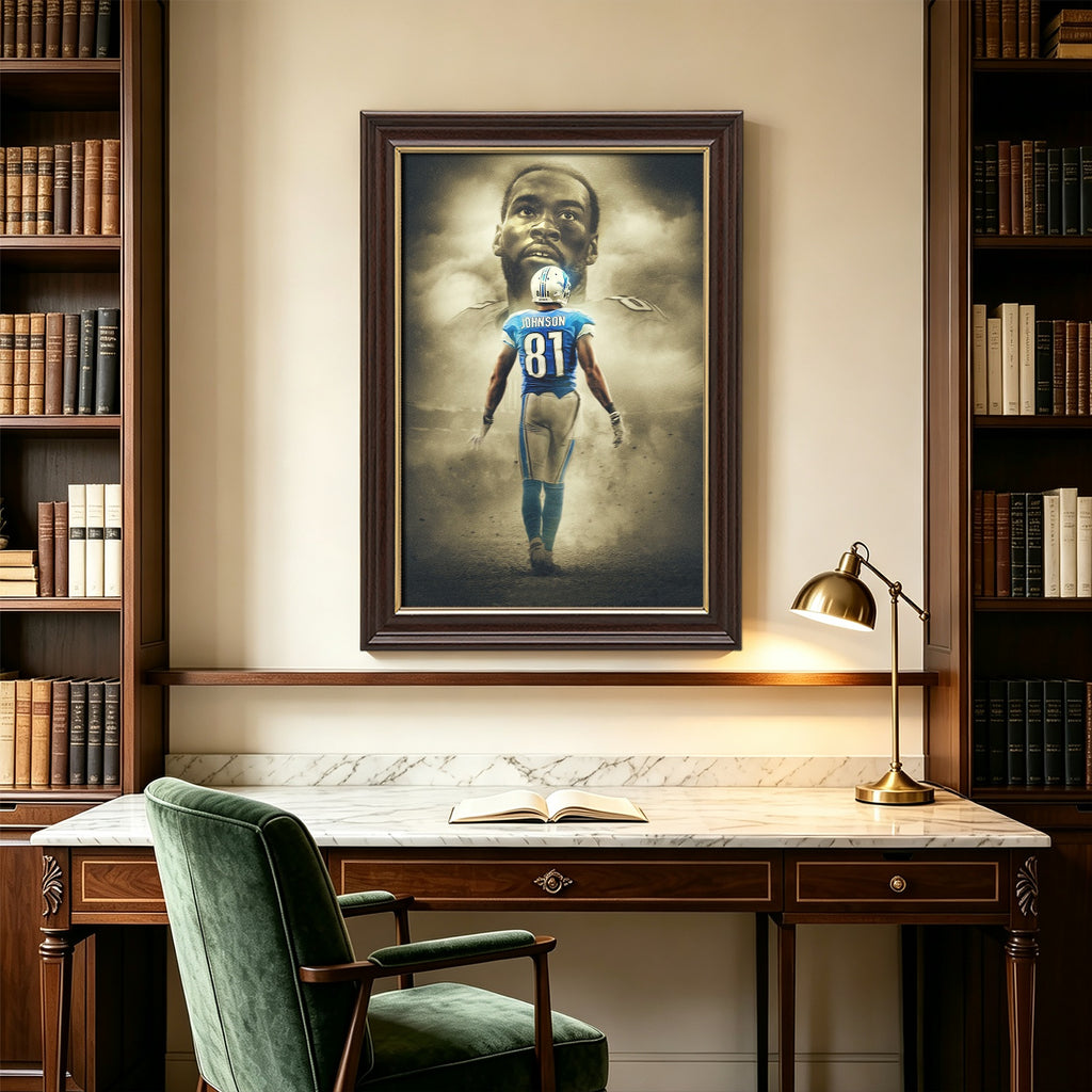 Calvin Johnson Art Sports Decorative Poster School Dormitory 2 Canvas Wall Art Poster Decor Gift