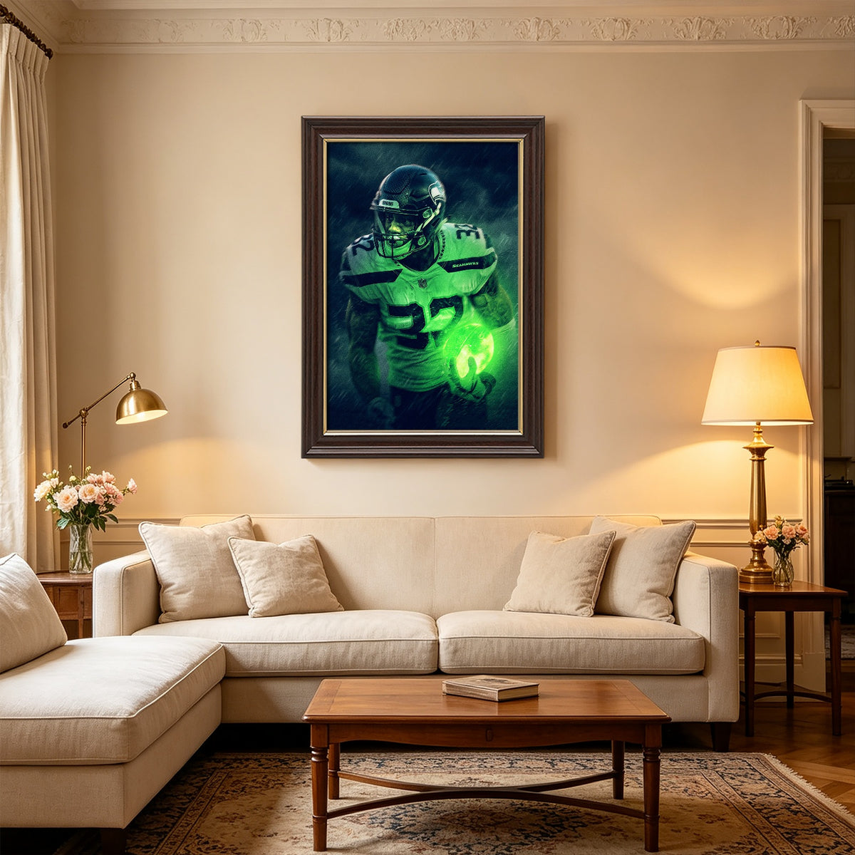 Chris Carson Art Sports Decorative Poster School Dormitory 3 Canvas Wall Art Poster Decor Gift
