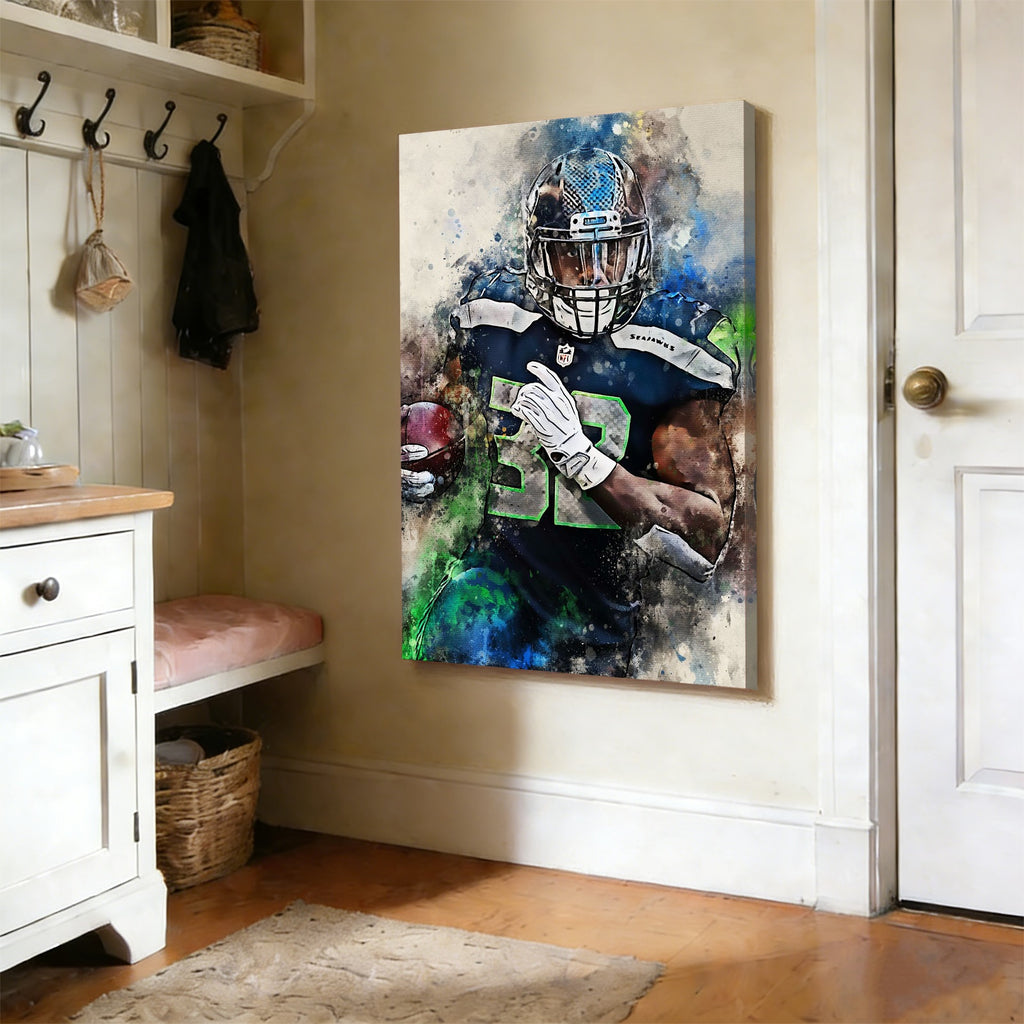 Chris Carson Celebrity Sports Art Poster School Dining Room Decoration 0 Canvas Wall Art Poster Decor Gift