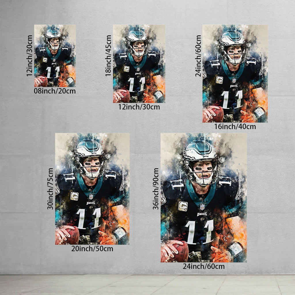 Carson Wentz Celebrity Sports Art Poster School Dining Room Decoration 5 Canvas Wall Art Poster Decor Gift