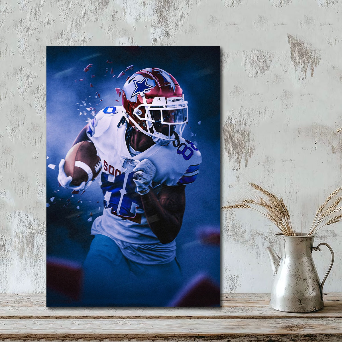 CeeDee Lamb Art Sports Decorative Poster School Dormitory 3 Canvas Wall Art Poster Decor Gift