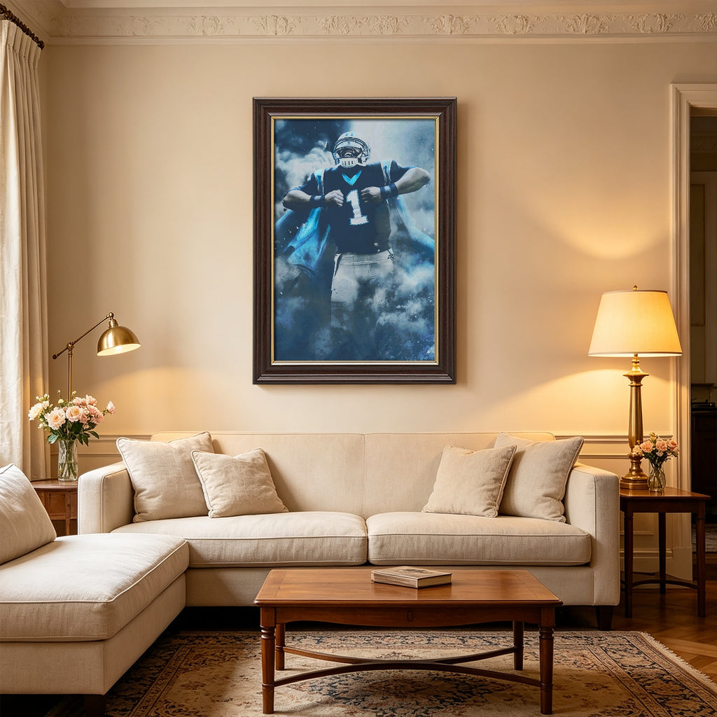 Cam Newton Sports Celebrity Art Deco Poster 2 Canvas Wall Art Poster Decor Gift