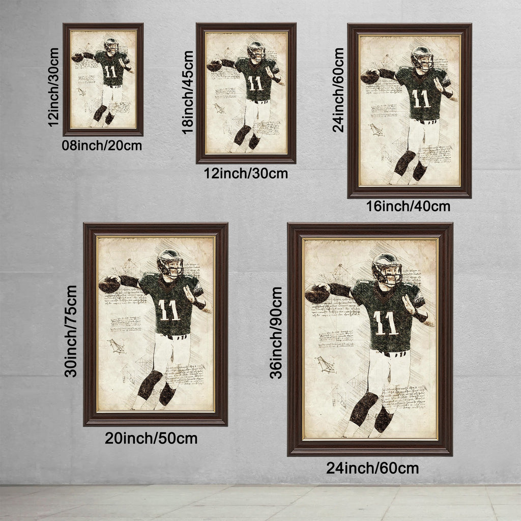 Carson Wentz Sports Celebrity Art Deco Poster 4 Canvas Wall Art Poster Decor Gift