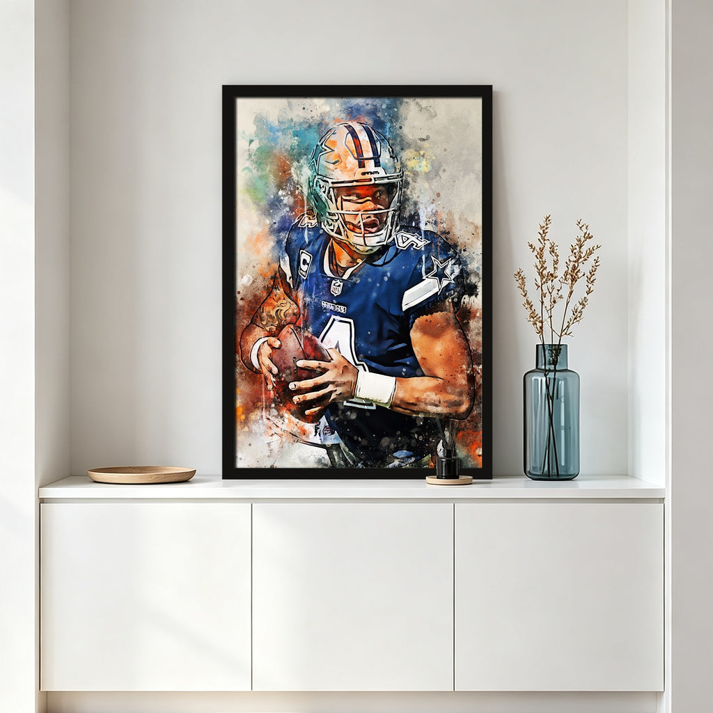 Dak Prescott Celebrity Sports Art Poster School Dining Room Decoration 2 Canvas Wall Art Poster Decor Gift