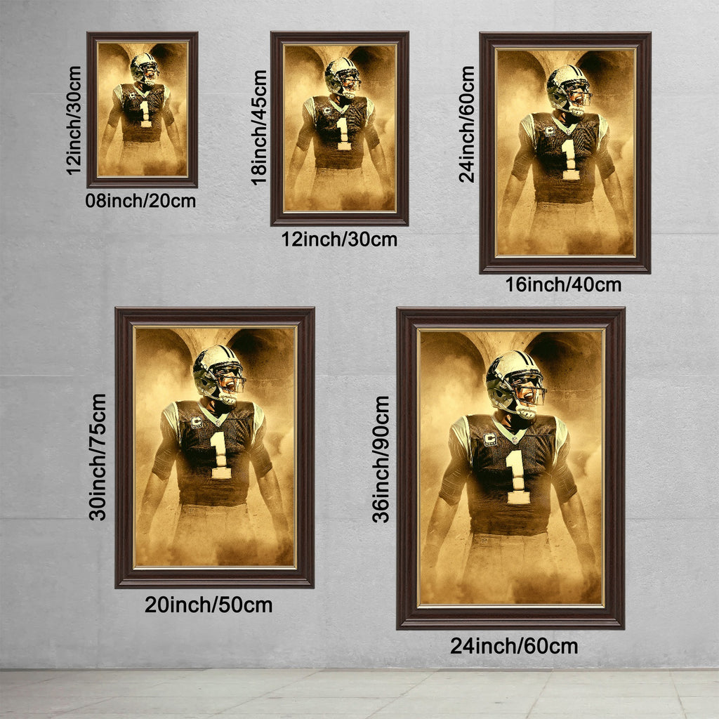 Cam Newton Art Sports Decorative Poster School Dormitory 9 Canvas Wall Art Poster Decor Gift