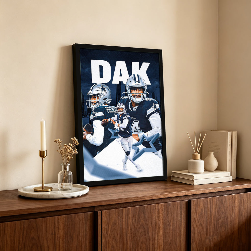 Dak Prescott Sports Celebrity Art Deco Poster 6 Canvas Wall Art Poster Decor Gift