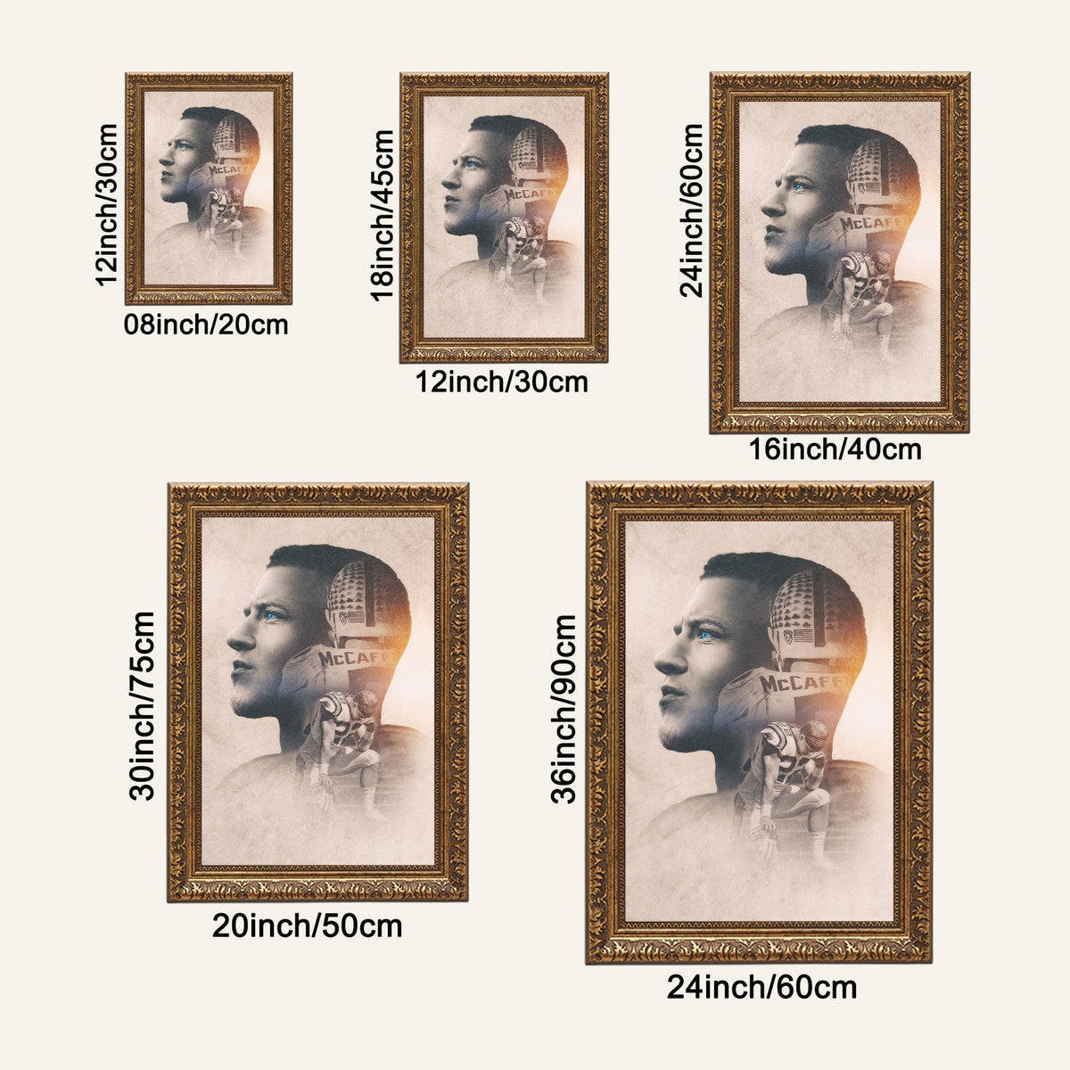 Christian McCaffrey Art Sports Decorative Poster School Dormitory 6 Canvas Wall Art Poster Decor Gift