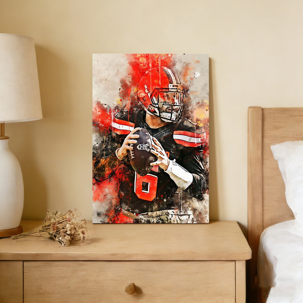 Baker Mayfield Celebrity Sports Art Poster School Dining Room Decoration 10 Canvas Wall Art Poster Decor Gift