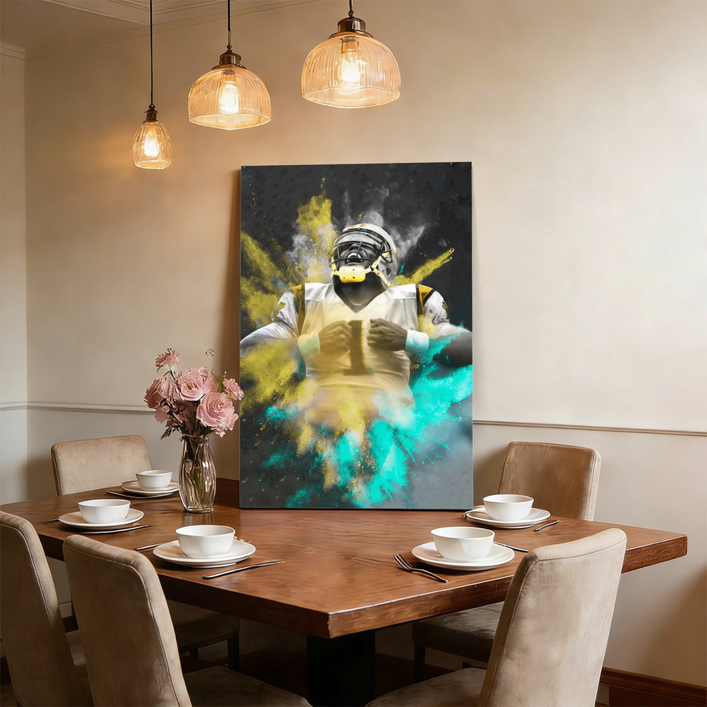 Cam Newton Sports Celebrity Art Deco Poster 3 Canvas Wall Art Poster Decor Gift