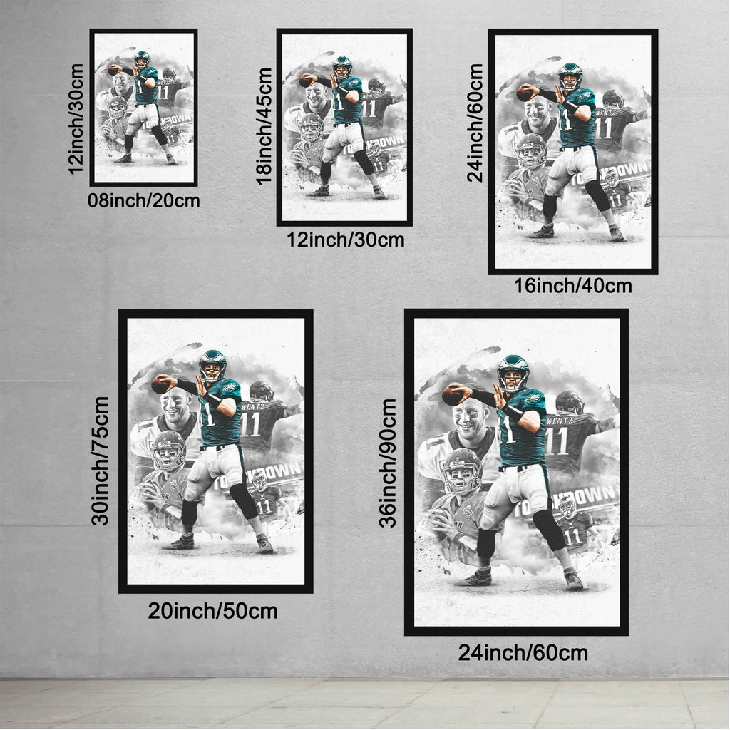 Carson Wentz Art Sports Decorative Poster School Dormitory 1 Canvas Wall Art Poster Decor Gift