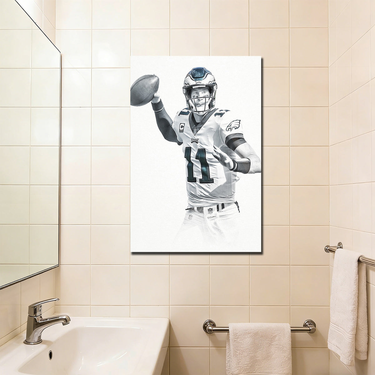 Carson Wentz Art Sports Decorative Poster School Dormitory 9 Canvas Wall Art Poster Decor Gift