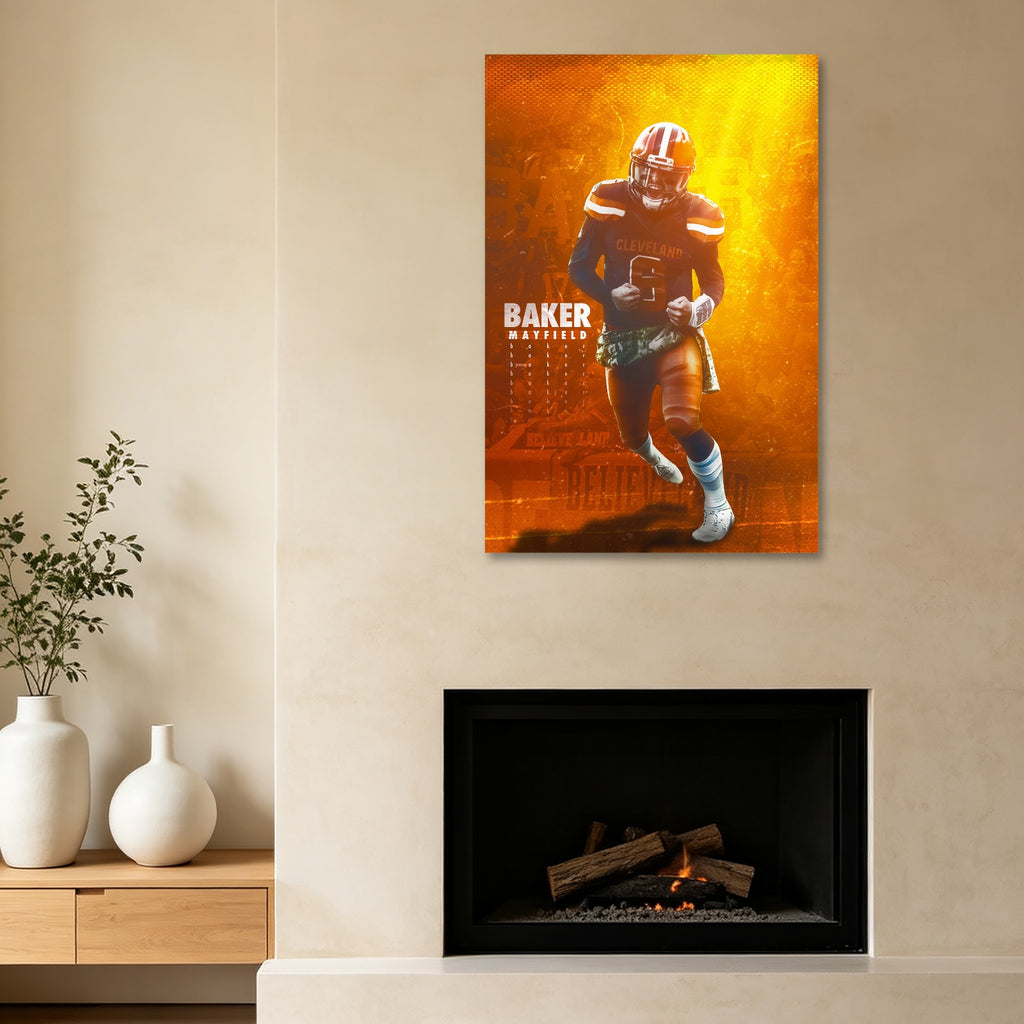 Baker Mayfield Sports Celebrity Art Deco Poster 8 Canvas Wall Art Poster Decor Gift